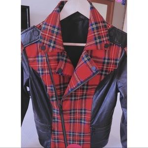 ❌SOLD❌🥇Karl Lagerfeld Classic Tartan Leather Jacket